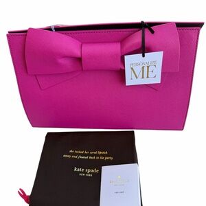NWT Kate Spade Make It Mine Bright Pink Candace Purse Bag Bow Flap Sleeve Cover